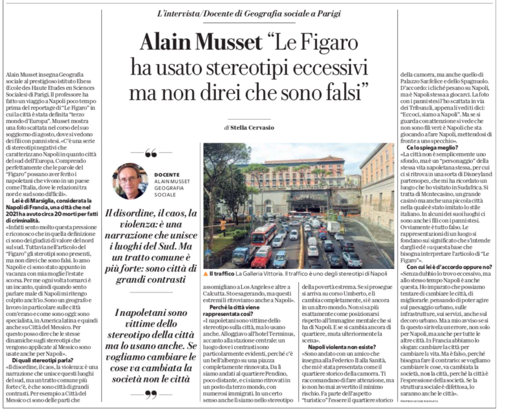 Napoli : Le Figaro ha usato sterotipi eccessivi ma non direi che sono falsi 2021-114