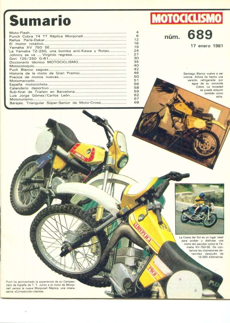 Motociclismo 689 - Enero 1981 - Puch Cobra TT Réplica Monjonell/Puch Cobra X3S Agua C 0111