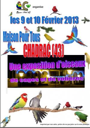 Chadrac : expo d'oiseaux ce week-end  54e2f210