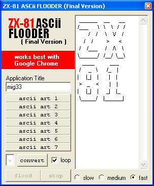 ZX-81 ASCii FLOODER - Final Version Asciif11