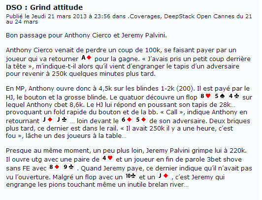 DSO cannes 2013 : Anthony Cierco chipleader !!! Dso_210