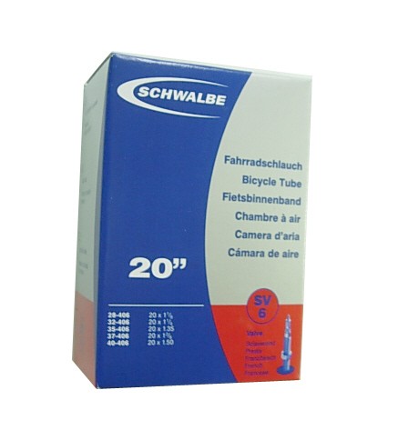 100%新，schwalbe 20*1 1/8 sv6 輕量法嘴內胎 406用 20*1.1 Schwal10