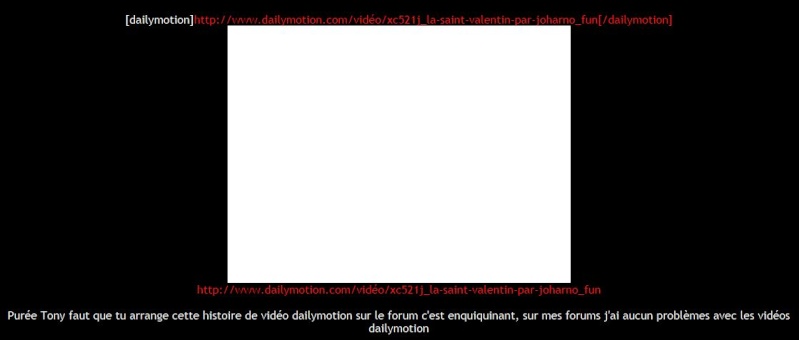 Problème de Dailymotion : les vidéos ne passent pas, cadre blanc à la place Captur10