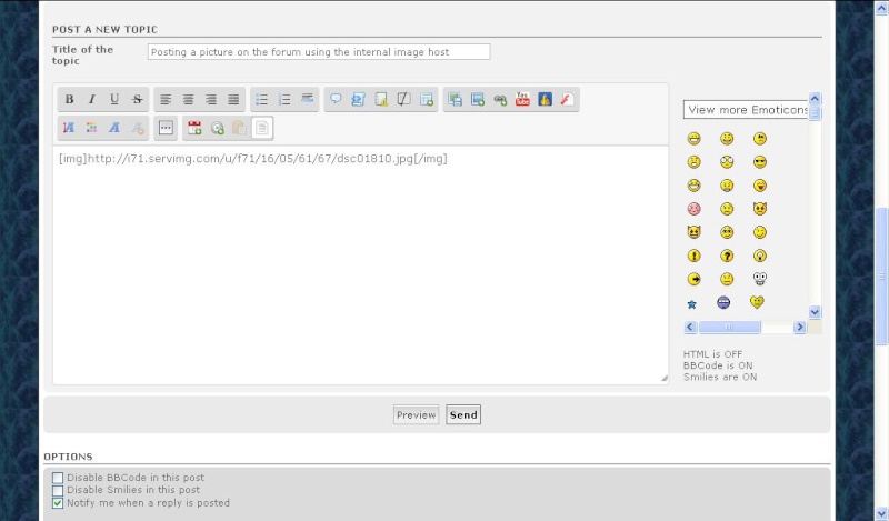 How to post pictures to the forum using the internal image host Image_10