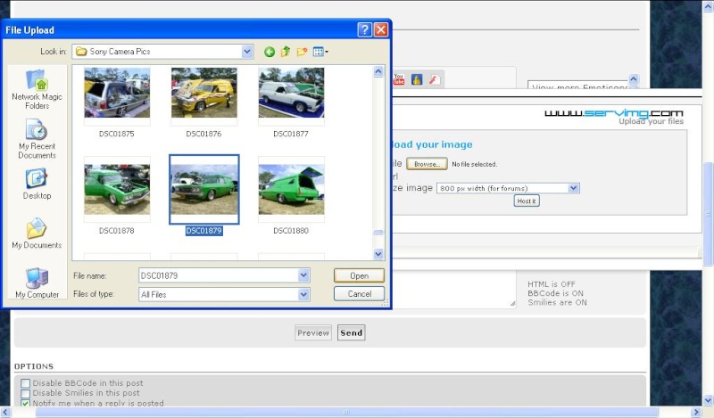 How to post pictures to the forum using the internal image host Upload11