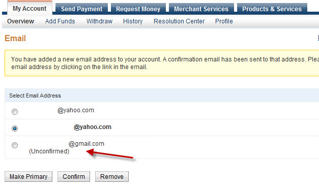 Thêm email phụ cho tài khoản Paypal Paypal13