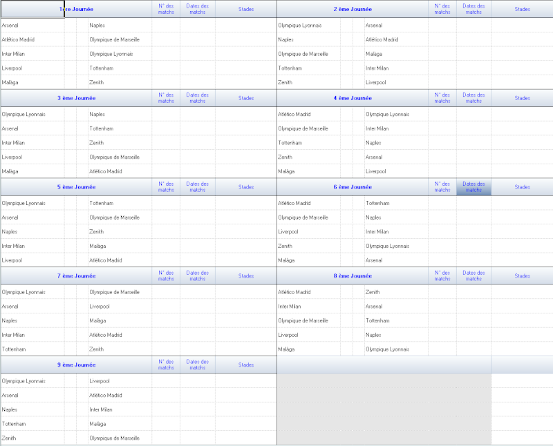 Calendrier A16