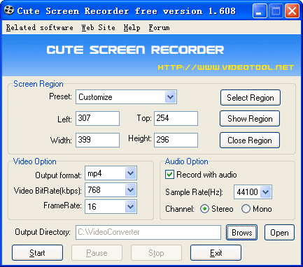 Registra lo schermo del tuo computer gratuitamente e in modo semplice - Cute Screen Recorder Screen10