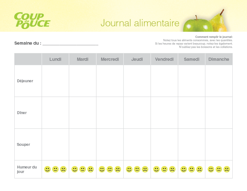 carnet alimentaire  Journal alimentaire imprimable, Régime semaine,  Alimentaire