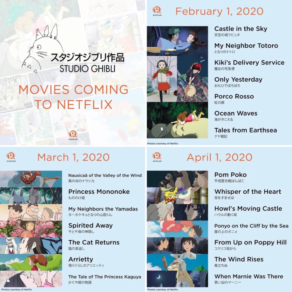 21 films du studio Ghibli sur Netflix dès le 1er février 2020 ! D7910d10
