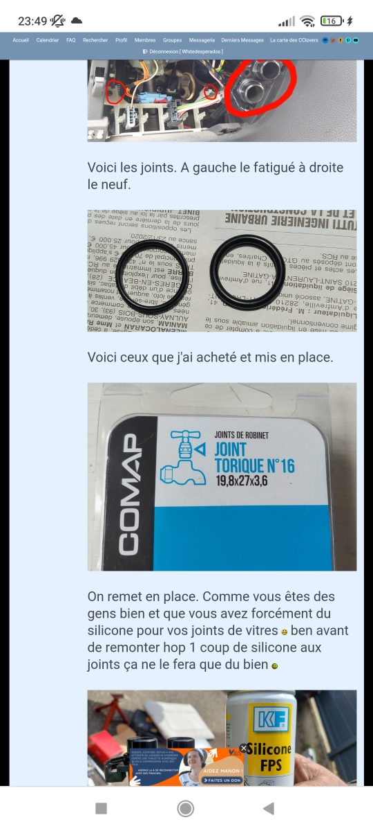 Fuite cache culbuteur 16454312