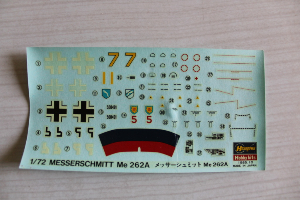 [HASEGAWA] MESSERSCHMITT Me 262 1/72ème Réf 851 000_ha19