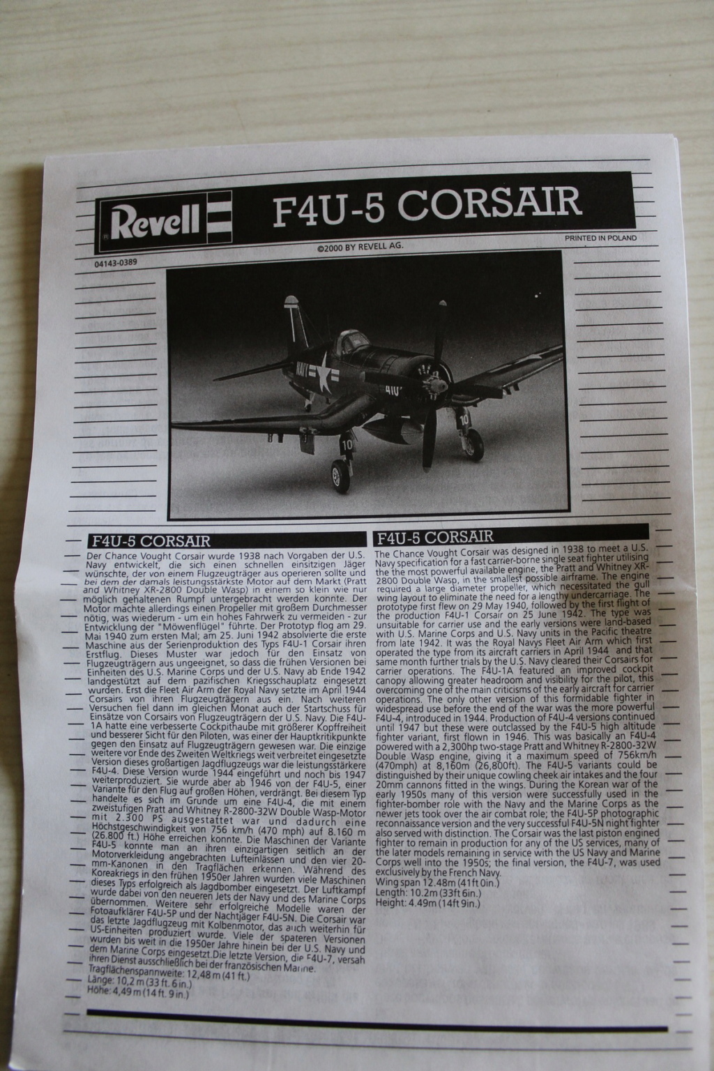 [REVELL] VOUGHT F4U-5 CORSAIR 1/72ème Réf 04143 000_re16
