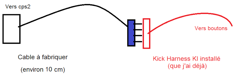 Fabrication d'un adaptateur / cable Kick harness CPS2 -> KI Sans_t13