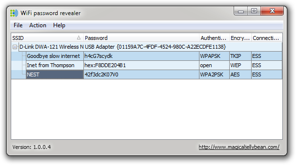  افتراضي برنامج استعاده باسورد شبكه الوايرليس WiFi Password Revealer 1.0.0.4 : تحميل مباشر  Sbysq910
