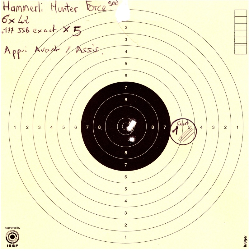 jsb exact - 2x5 .177Jsb exact/Hammerli Hunter force 900 /20m Marsep10