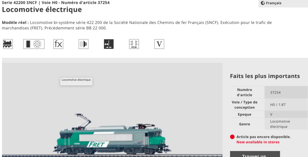 Vends 422 200 SNCF Märklin reference 37254 Captur36
