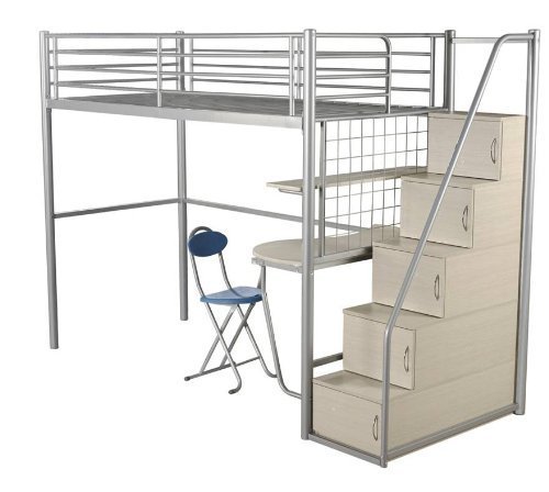 3ft Single Staircase Bunk Bed, Storage Cupboards & desk. Bunk_d12