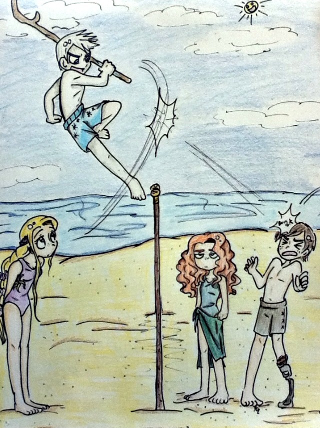 (Fan art) Merida, Rapunzel, Jack et Hiccup - The Big Four - Page 36 Beach_11