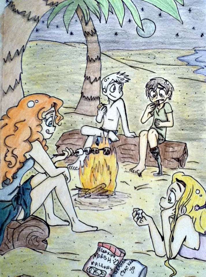 (Fan art) Merida, Rapunzel, Jack et Hiccup - The Big Four - Page 36 Beach_12