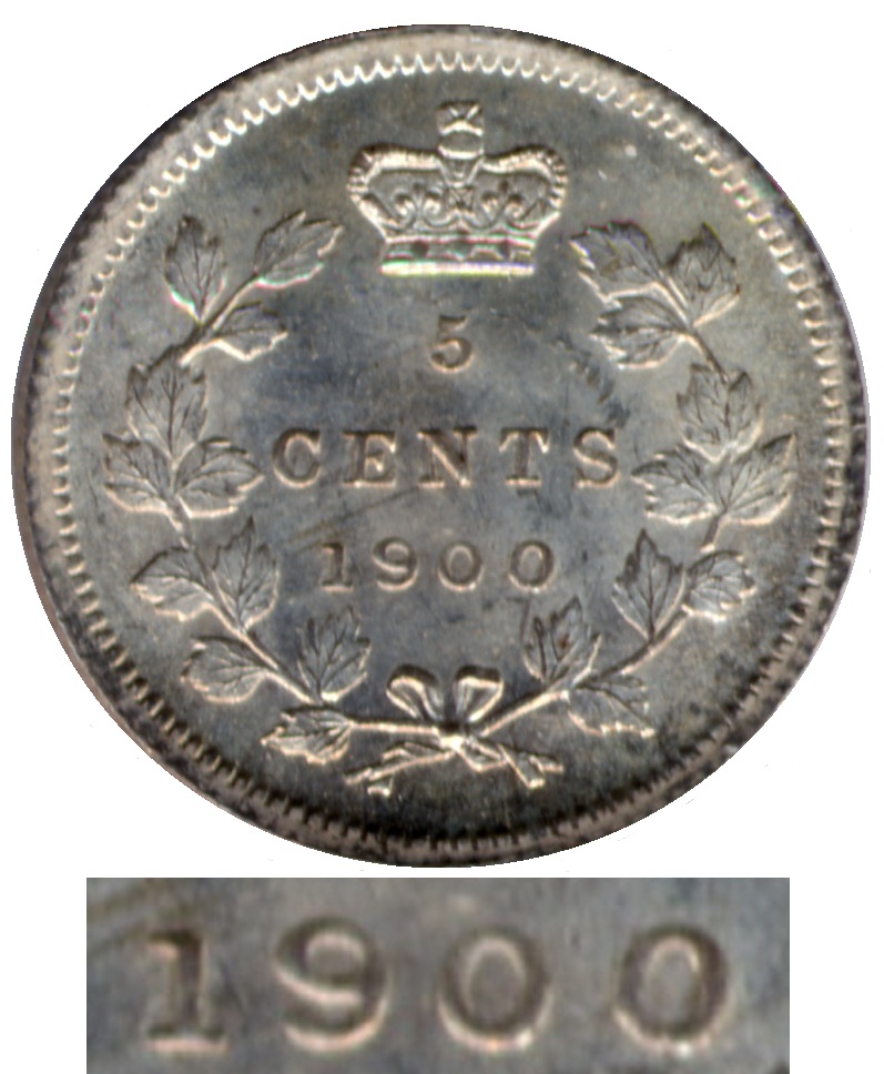 1900 - "0" Rond (Round) / Large Date 5c_19010