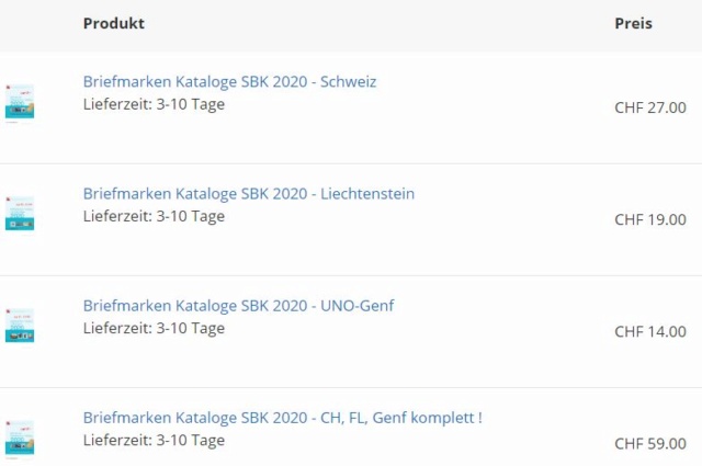 zum Thema Briefmarken: Schweiz, strukturiert nach SBK/Zumstein A50