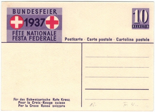 Bundesfeier-Ganzsachenpostkarten - Zumstein BuP Bunder12