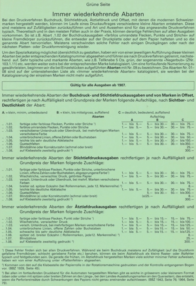 Abarten - Allgemeine Abarten bei Schweizer Briefmarken Grzne_12