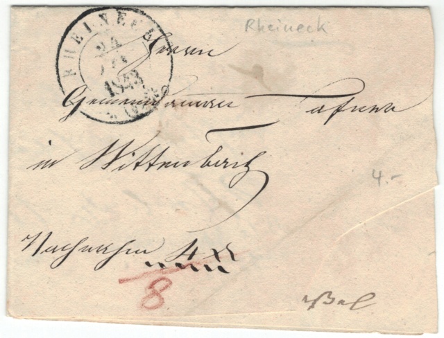 Rheineck nach Wittenbach SG am 24. Jan. 1843 Vorphi10