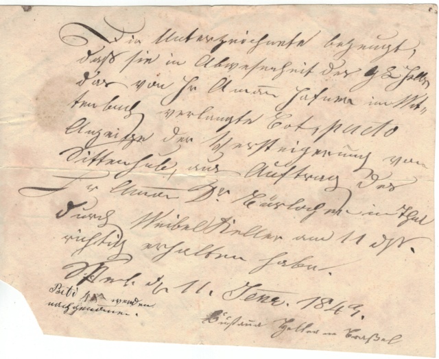 Rheineck nach Wittenbach SG am 24. Jan. 1843 Vorphi11
