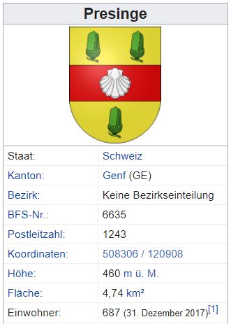 Presinge GE - 687 Einwohner Zi129