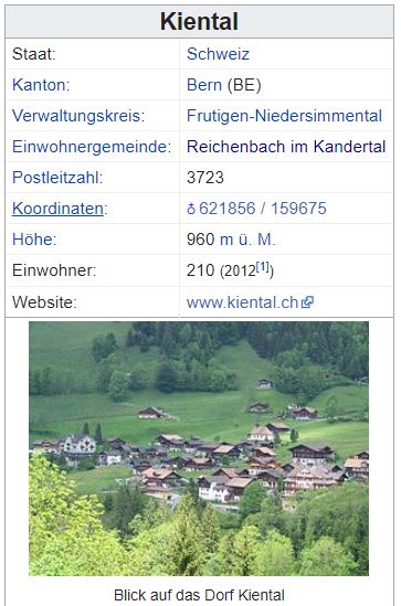 Kienthal (Kiental) - 210 Einwohner Zi20