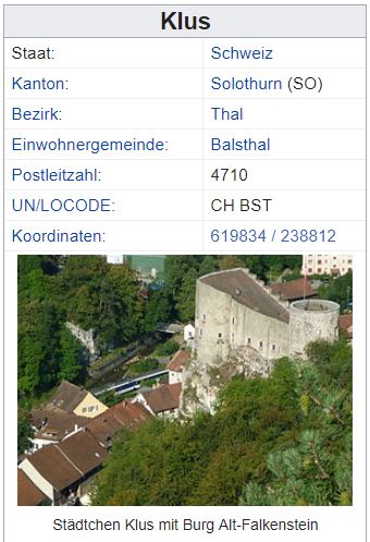 Klus (Balsthal) SO - xxx Einwohner Zi78