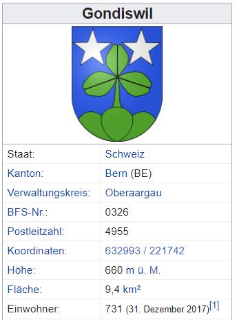 Gondiswil BE - 731 Einwohner Zi94
