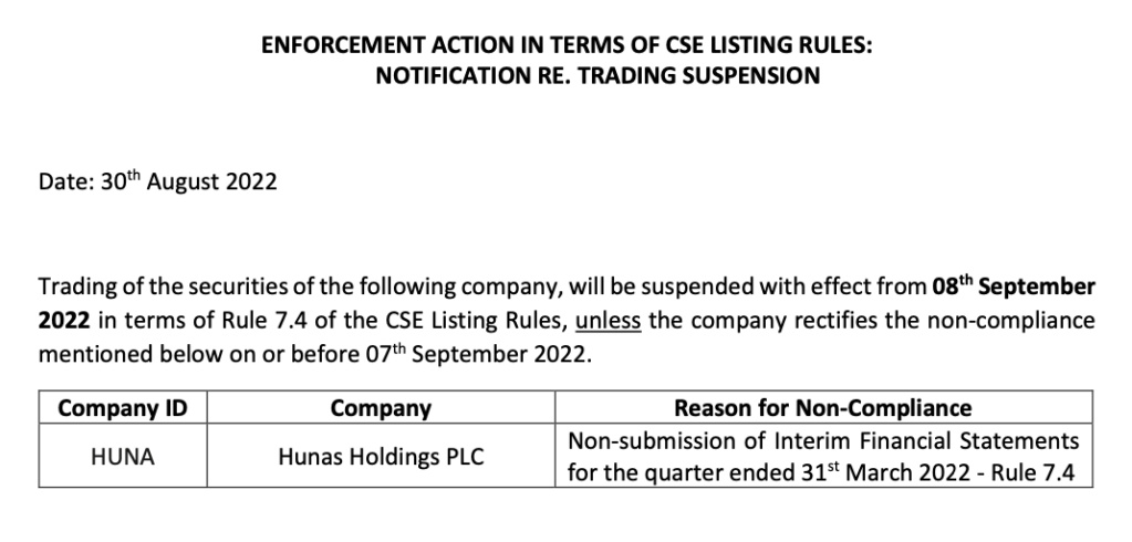 Beware: Hunas Holdings PLC one of the most overvalued stock Scree218