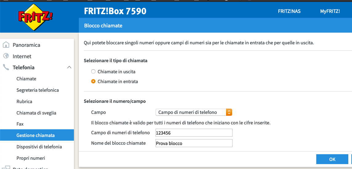 Caratteri jolly per deviazione chiamate Scherm10