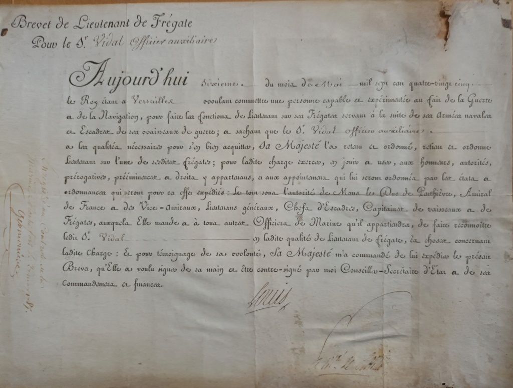 Brevets d'officier de marine sous Louis XVI 20221223