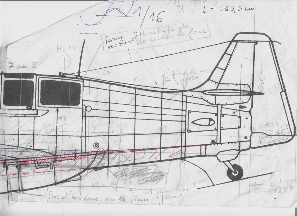 Morane-Saulnier MS.475 Vanneau au 1/16 scratch intégral en bois massif sculpté : fuselage arrière et empennage 0265