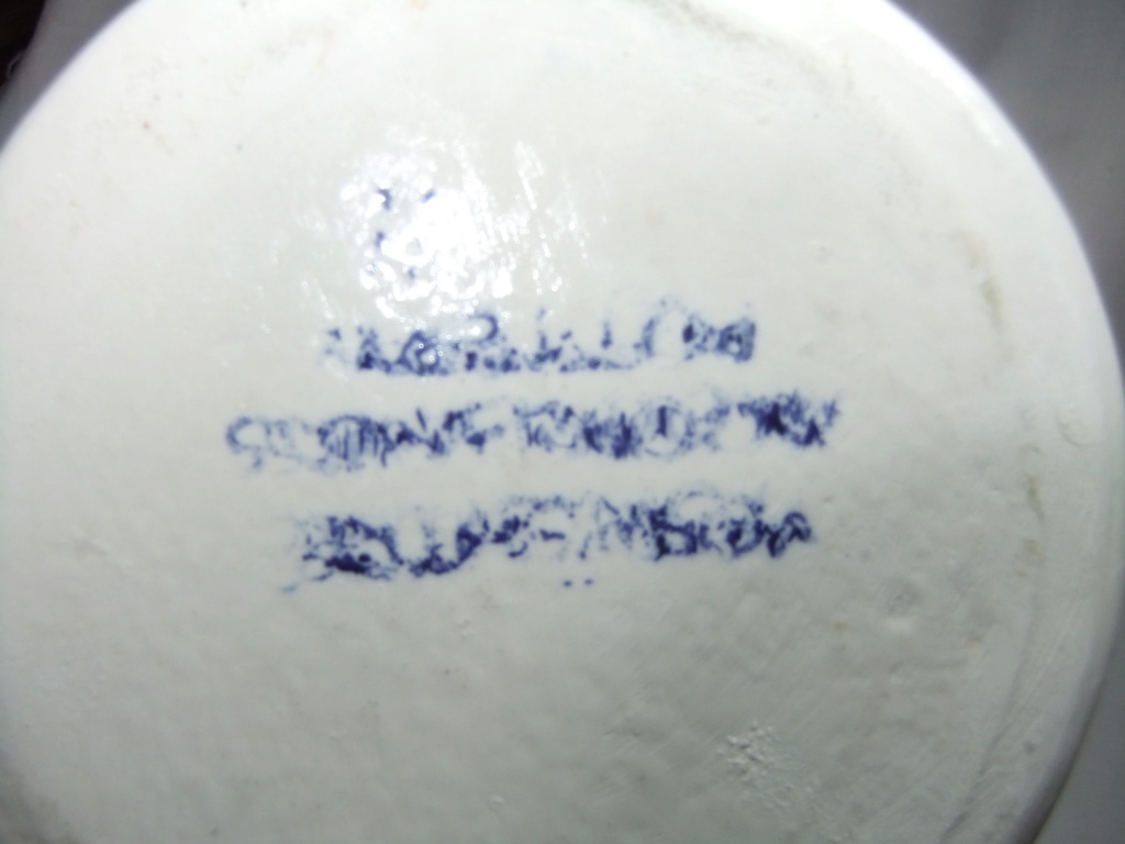 Pottery Jug - Hard to make out the writing on the base as it is smudged. Dscf9516