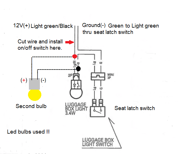 Under seat light and courtesy switch Sw13510