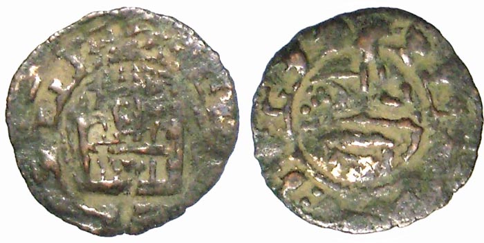Dinero alfonsí o Maravedí prieto de Alfonso X (1252-1284) Falso de época Preto10