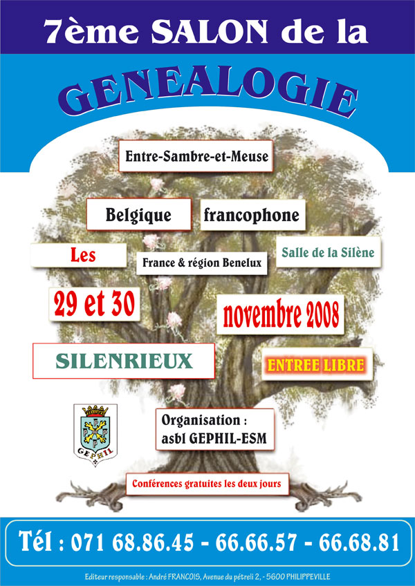 7ème grand salon de GENEALOGIE en ENTRE-SAMBRE-et-MEUSE Affich10