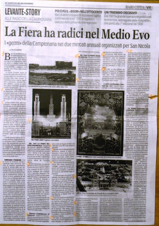 FIERA DEL LEVANTE: LA GAZZETTA DEL MEZZOGIORNO SACCHEGGIA SAVERIO LA SORSA  Dscn2910