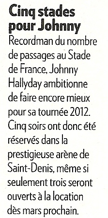 5 Stades de France pour Johnny en 2012 ? Numari27