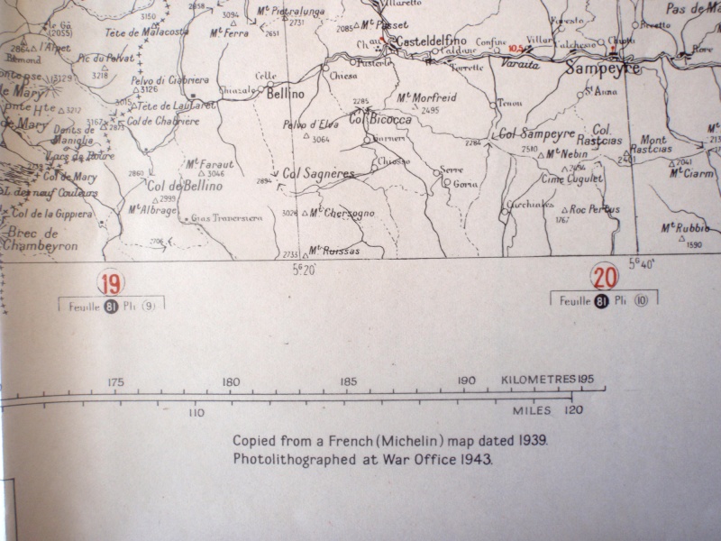 Carte du War Office Grenoble/Valence, 1943 410