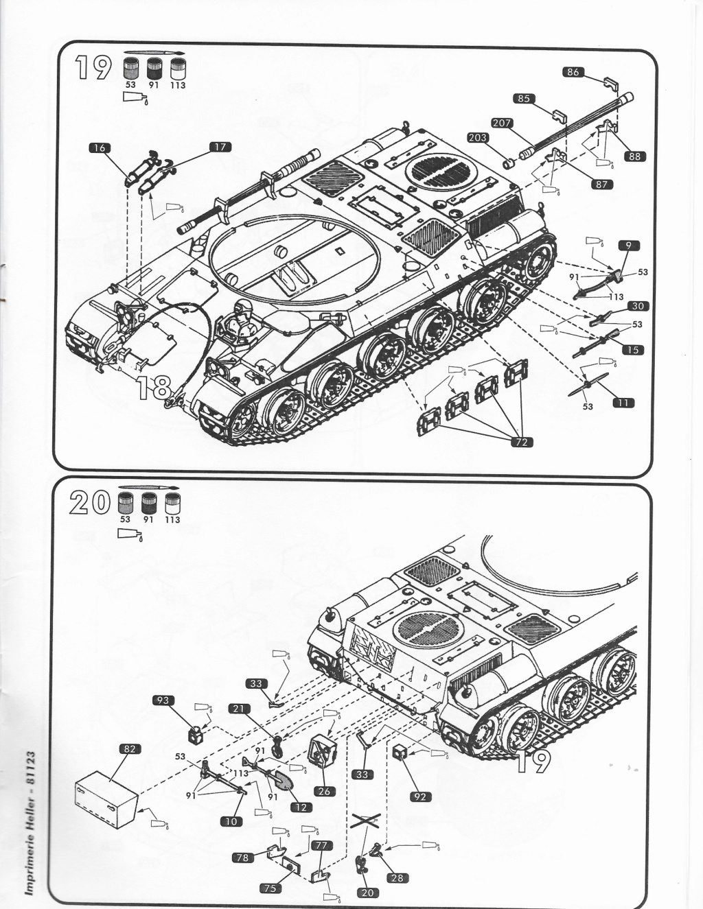 AMX 30 DCA char anti-aérien 1/35ème Réf 81123 Notice 1212
