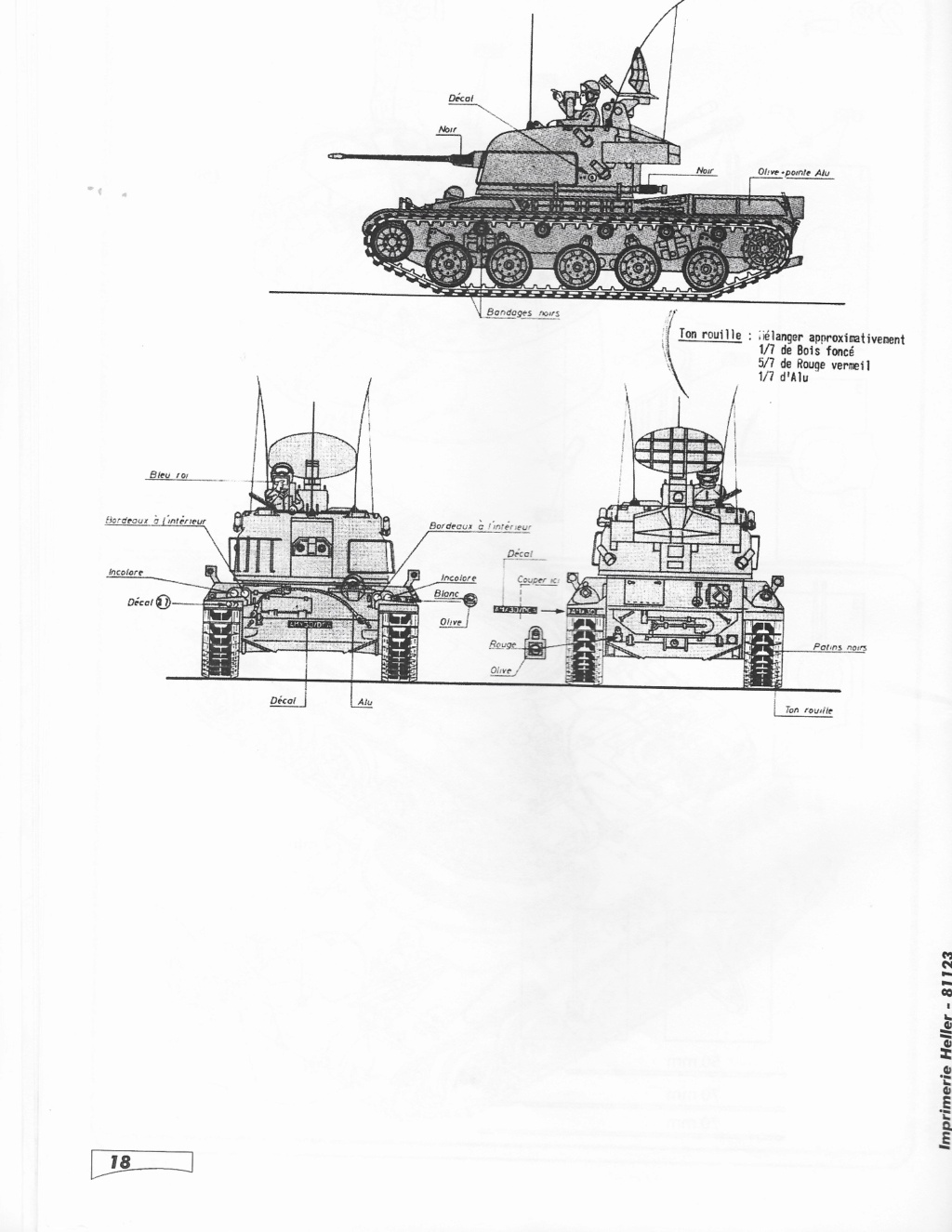 AMX 30 DCA char anti-aérien 1/35ème Réf 81123 Notice 1714