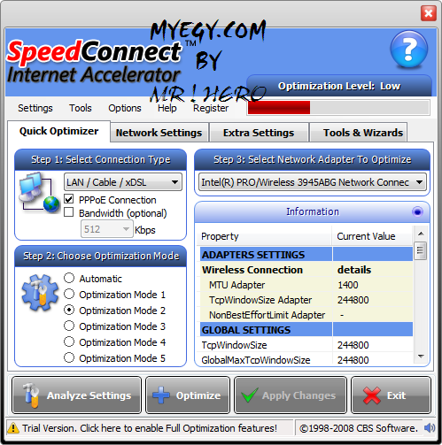 حصريا برنامج SpeedConnect Internet Accelerator 7.5 2008.10.20 للوصول الى اقصى سرعه في الابلود والداونلود Untitl10