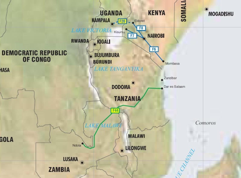 Carte des pipe lines Est Afrique (Tanzanie) Pipe_t10