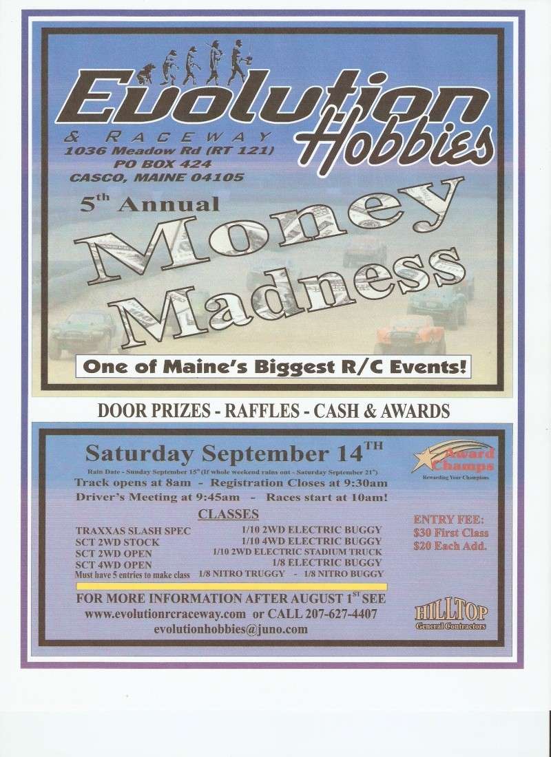 5th annual 2013 Money Madness Race (MMR) Saturday September 14th at Evolution Hobbies  Scan0011